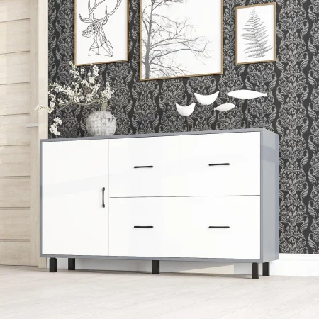 Комод 125-1504 графит/белый