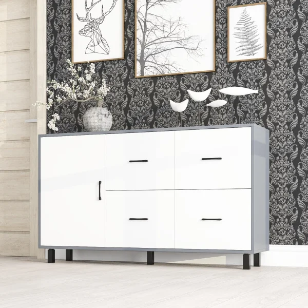 Комод 125-1504 графит/белый