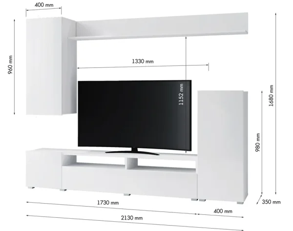 Гостиная Лира МДФ белый глянец