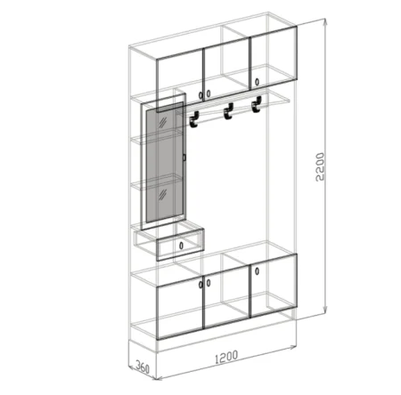Прихожая Вега-3 гикори джексон/керамик софт