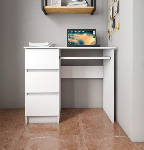 Стол письменный Мори МС-6 левый белый