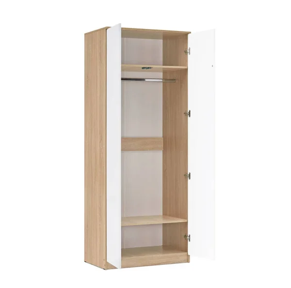Шкаф 2-х ств платяной Челси дуб сонома/белый глянец