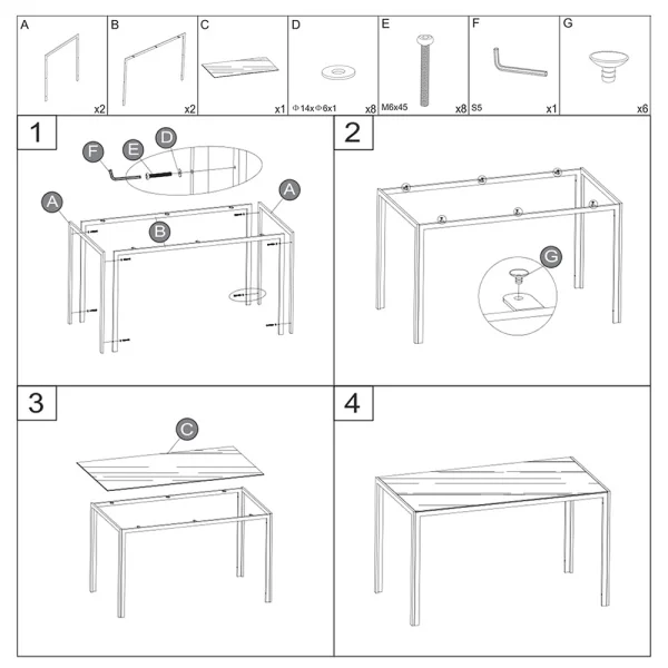 Обеденный стол DT-1481 черный Обеденный стол DT-1481 черный