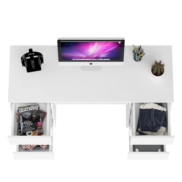 Компьютерный стол с двумя тумбами МС-2 белый