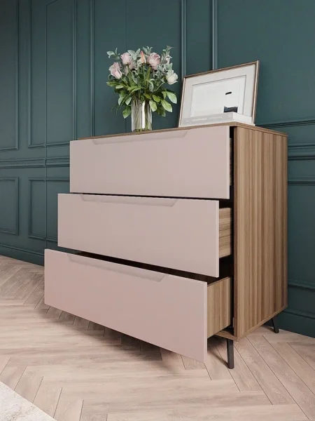 Комод Роза 900 орех франклин/пудра скин тренто