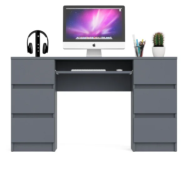 Компьютерный стол с двумя тумбами МС-2 графит