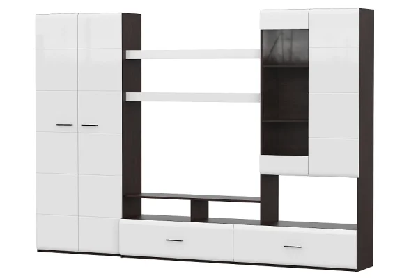 Гостиная МГС-7 венге/белый глянец