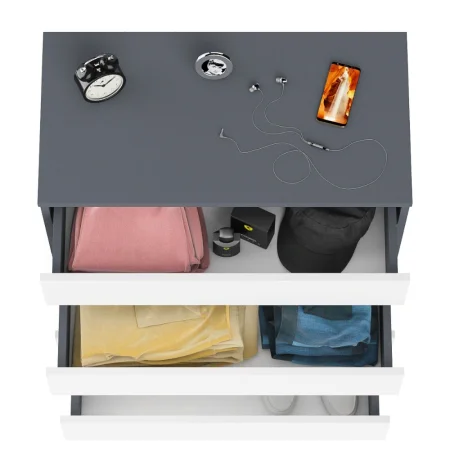 Комод четыре ящика МК 800.4 графит/белый