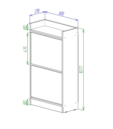 Обувница Охта Лайт 600.2 дуб вотан/белый