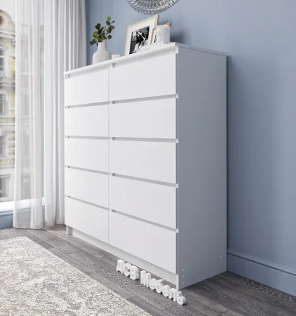 Комод Мори МК 1200.10 белый (10 ящиков)