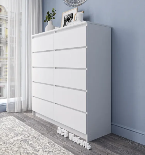 Комод Мори МК 1200.10 белый (10 ящиков)