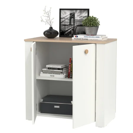 Комод Джастин 16.228.02 белый шагрень/дуб белый