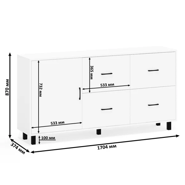 Комод 125-1704 белый