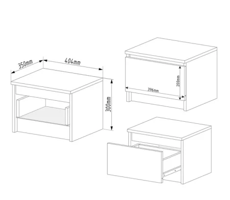Тумба прикроватная Мори ТПМ 400.1 сатин