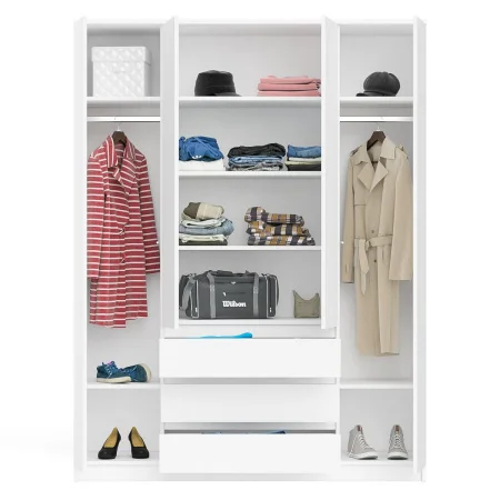 Шкаф с тремя ящиками и четырьмя дверками МШ 1600.1 белый