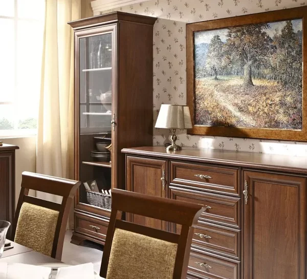 Шкаф-витрина Кентаки REG1W1S каштан