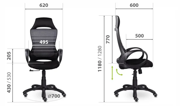 Кресло Тесла М-709 White черный