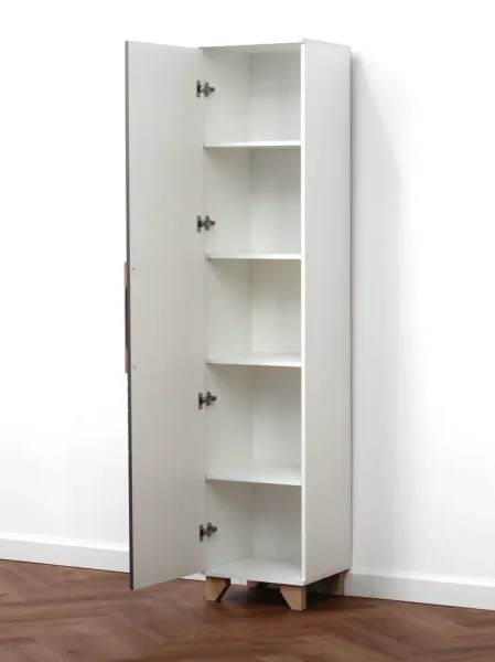 Пенал Копенгаген со створкой белый/серый графит