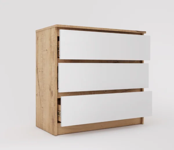 Комод Охта Лайт 800.3 дуб вотан/белый