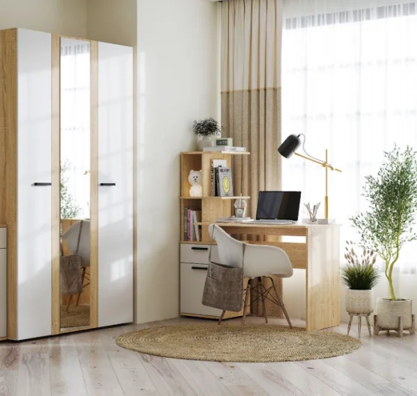 Стол письменный Санса СТ-01 дуб сонома/белый