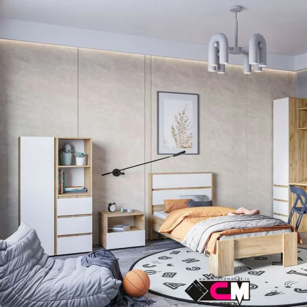 Шкаф Хелен ШК-03 дуб крафт золотой/белый