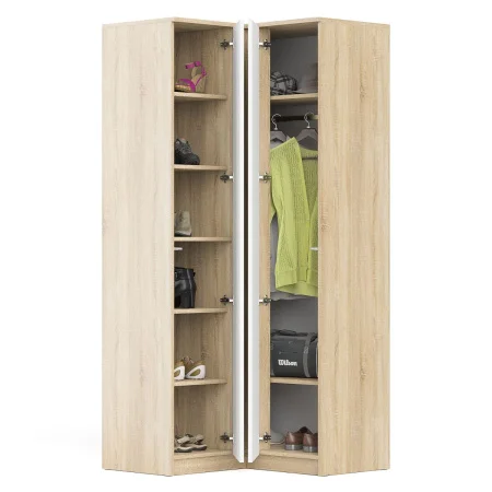 Угловой шкаф МШУ 960.1 дуб сонома/белый