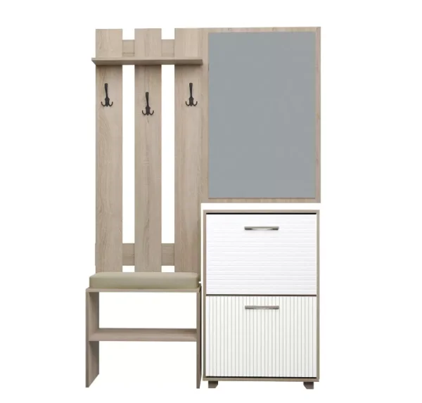 Прихожая Копенгаген дуб сонома/белый матовый