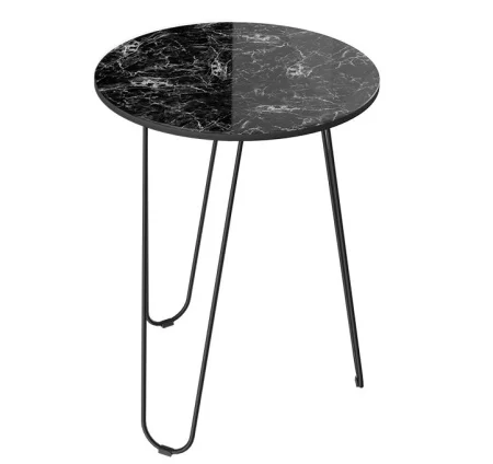 Стол журнальный ДП 1-03-09 черный, стекло мрамор черный