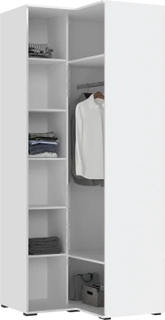 Шкаф угловой Норд белый/белый глянец