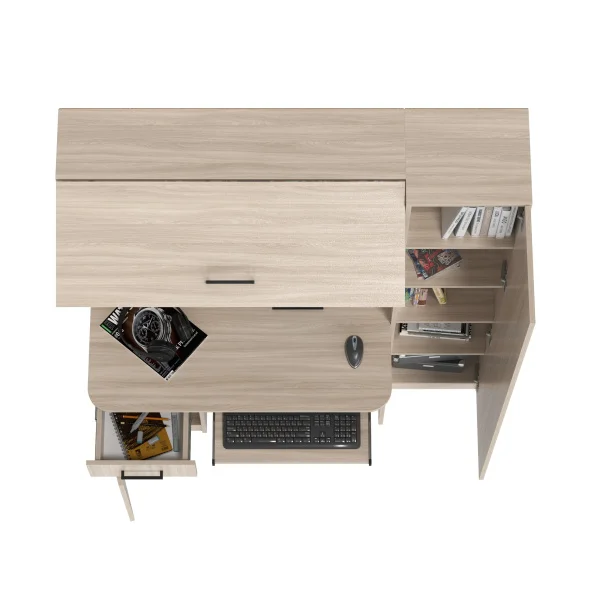 Стол рабочий 6-0603 Aльфа ясень шимо светлый