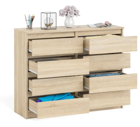 Комод восемь выдвижных ящиков МК 1200.8 дуб сонома