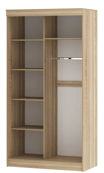 Шкаф-купе 2-х створчатый Сакура дуб сонома/белый глянец