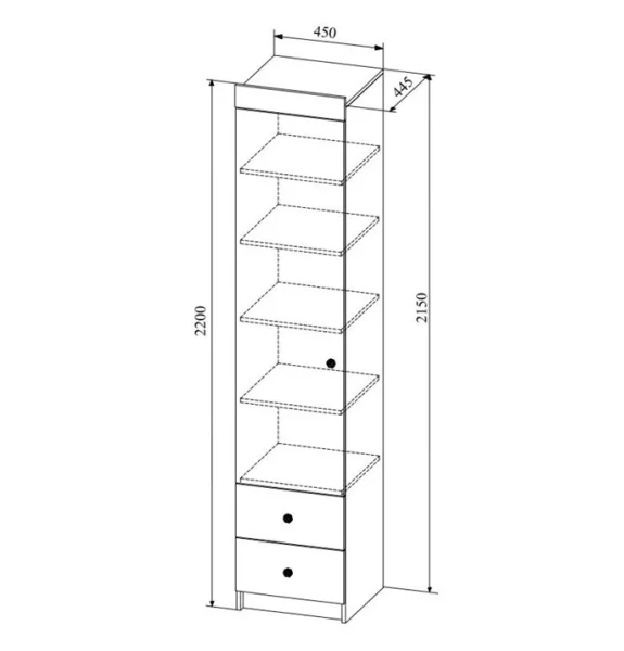 Шкаф Лавис ШД 450.1 белый/белый софт