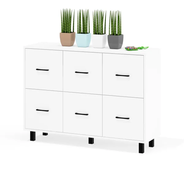 Комод 6 ящиков 127-1204 белый