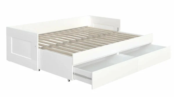Кровать раздвижная Сириус 80х200 с ящиками белый