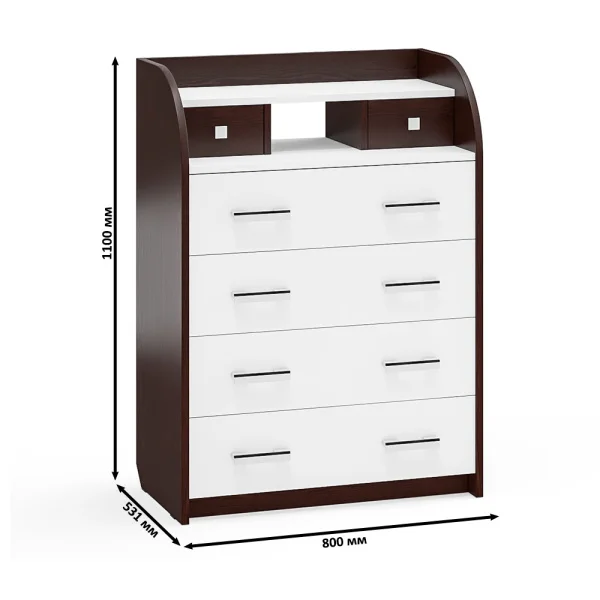 Комод К-6 венге/белый