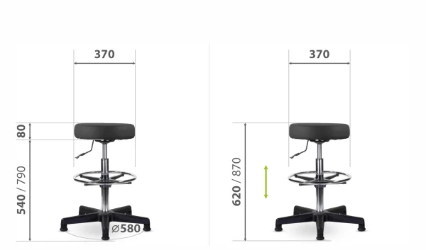 Стул кассира Б/п черный