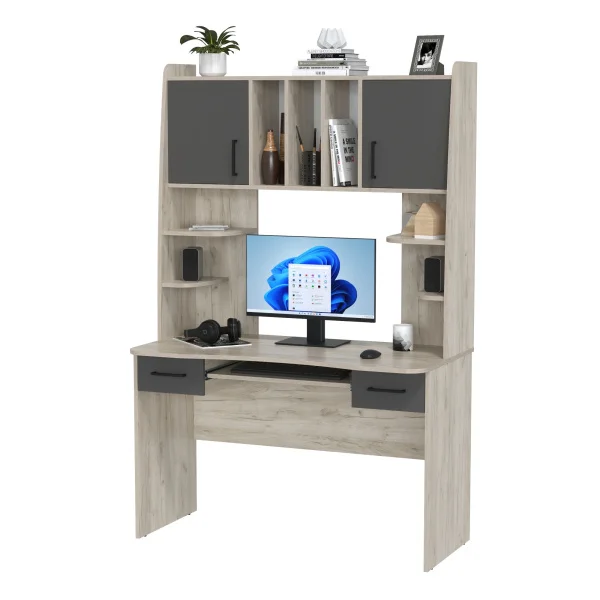 Стол рабочий 6-0604 Бета дуб крафт серый/графит