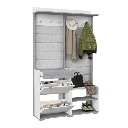 Прихожая Акцент №4 белое сияние/цемент светлый