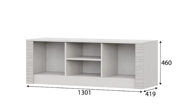 Тумба для телевидеоаппаратуры Гамма-20 (1300) ясень анкор светлый/сандал светлый
