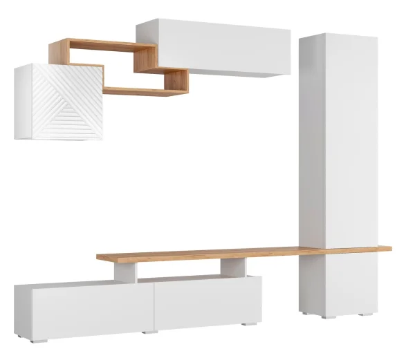 Стенка SkyFree НМ-001 (Скайфри) белый/дуб крафт золотой