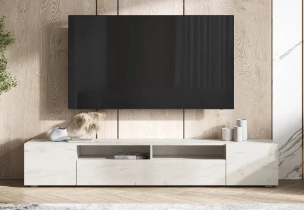 Тумба под ТВ Сити дуб крафт белый Тумба под ТВ Сити дуб крафт белый