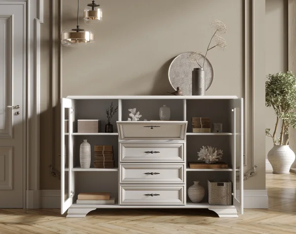 Комод-бар Кентаки KOM2W3S1B белый