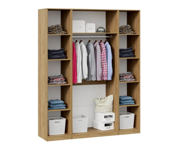 Шкаф комбинированный с 4-мя дверями Хилтон дуб крафт золотой/белый матовый