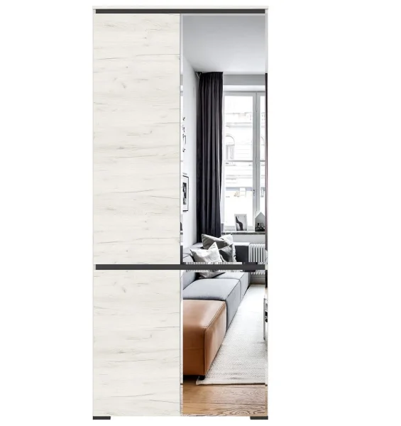 Шкаф Гретта 2С2ЗР дуб крафт белый/антрацит