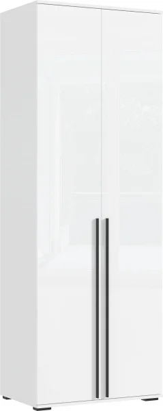 Шкаф 2-х створчатый Норд 800 белый/белый глянец