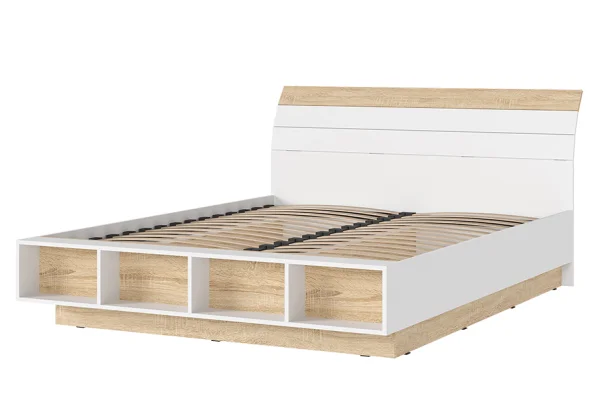 Кровать Санса 1.6х2.0 дуб сонома/белый