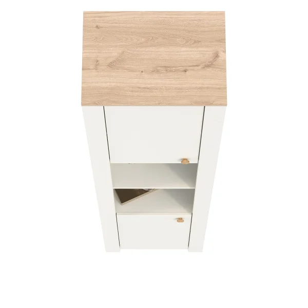 Шкаф торцевой Джастин 16.306 белый шагрень/дуб белый