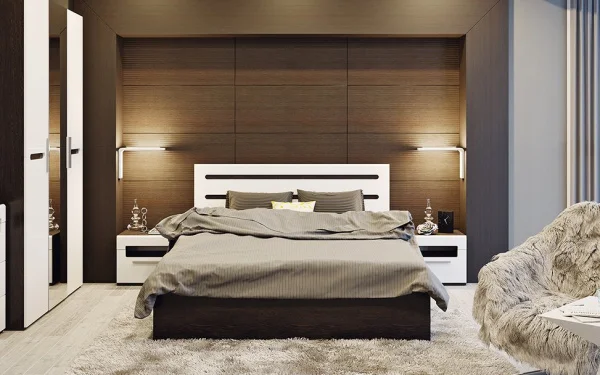 Кровать Фьюжн венге/белый глянец