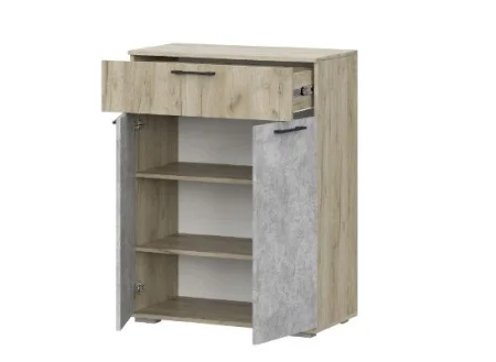 Комод Бостон КМ-800 дуб крафт серый/бетонный камень